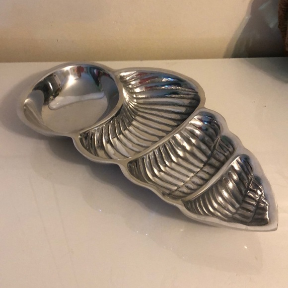 Pewter Seashell Divided Dish - Picture 2 of 2